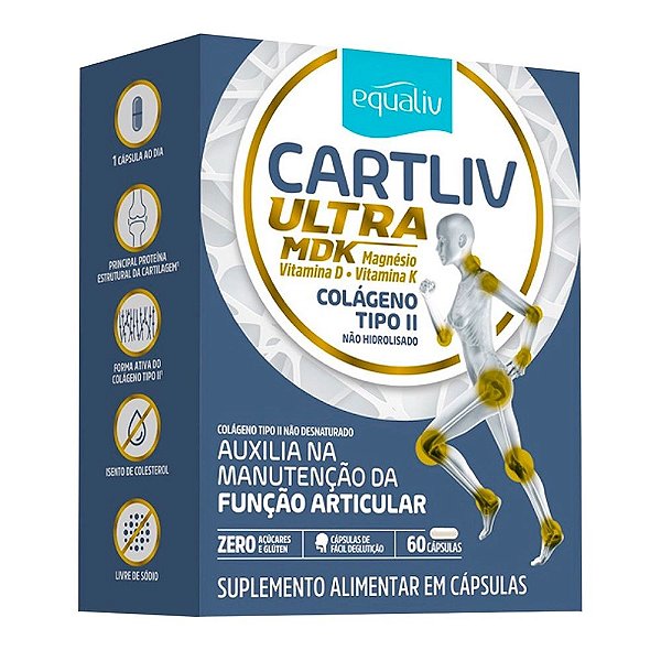 Suplemento Alimentar Equaliv Cartliv Ultra mdk 60 Cápsulas