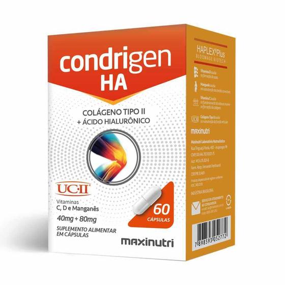 Condrigen h. A. Colágeno Tipo 2 + Ácido Hialurônico 60 Cáps Maxinutri