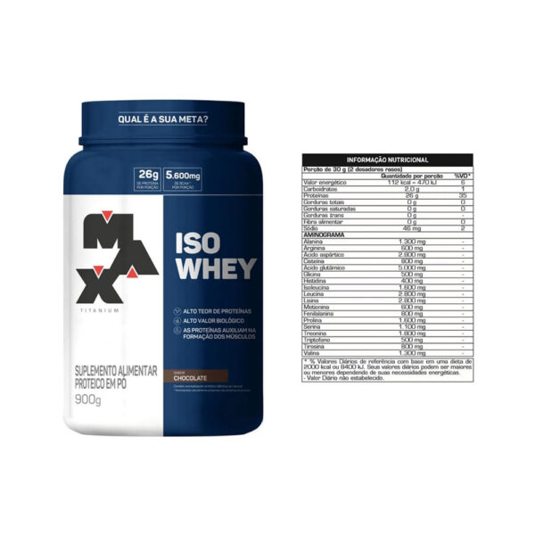 Whey Protein Isolado Pote 900g (iso whey) - Max Titanium