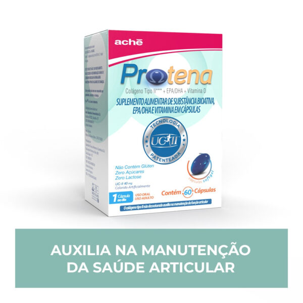 Protena Colágeno Não Hidrolisado Tipo ii 40mg + Ômega 3 + Vitamina D 60 cápsulas