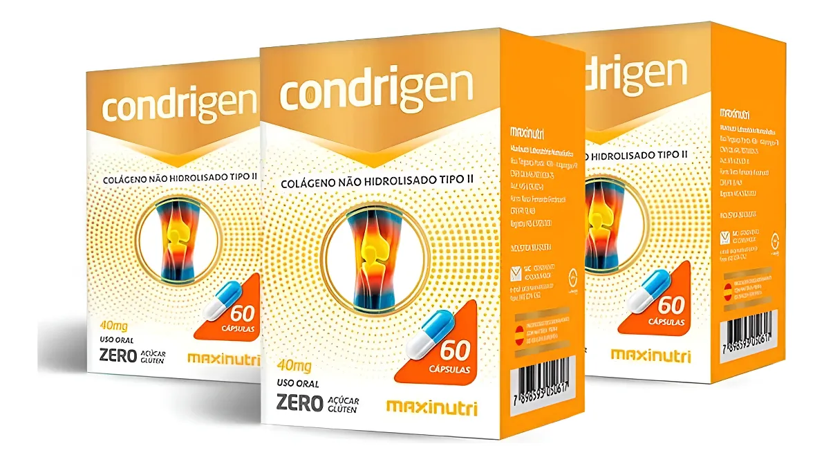 Kit 03 Condrigen Colágeno Tipo Ii Com 60 Capsulas Maxinutri