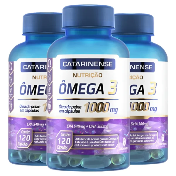 Kit Ômega 3 1000mg Catarinense 120 cápsulas 2 Unidades Ganhe Ômega 3 60 cápsulas