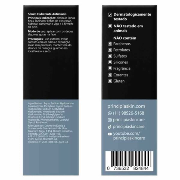 Sérum Principia Ácidos Hialurônicos + Vitamina B5 AH-2 com 30ml