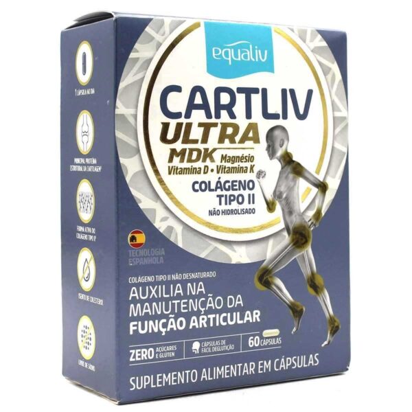 Kit 3x Cartliv Ultra mdk 60 cápsulas Equaliv Colágeno Tipo 2 com nf