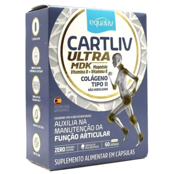 Kit 2x Cartliv Ultra mdk 60 cápsulas Equaliv Colágeno Tipo 2 com nf