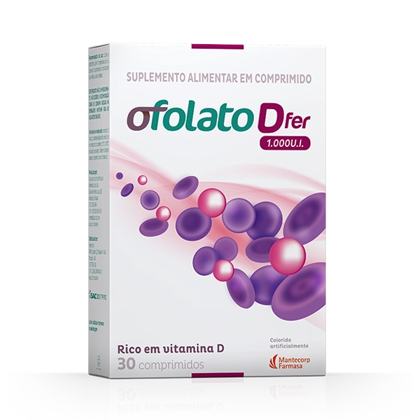 Ofolato D fer 2000UI com 30 comprimidos